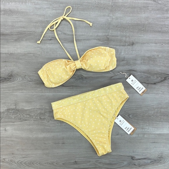 ☀️BILLABONG☀️ SUNDIPPED BANEDEAU SUNDIPPED RISE BIKINI SET - Picture 3 of 15